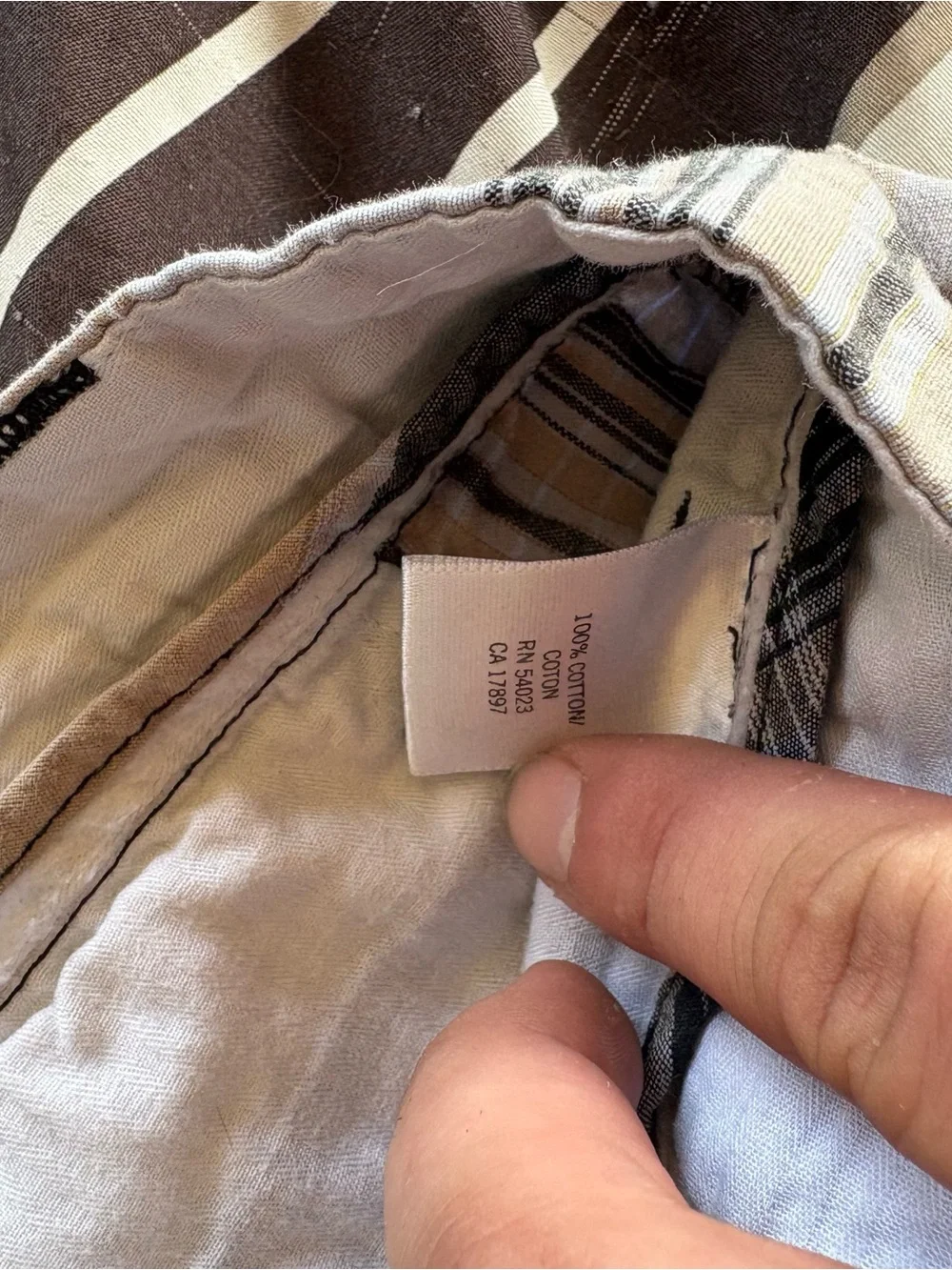Banana Republic Brown and Cream Striped Shorts golf plaid men’s 34 inch waist